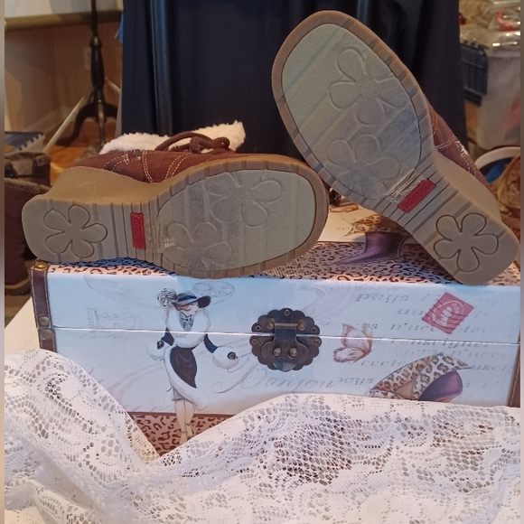 NWOT/BOX BONGO BOOTS "WINTER BLAST" 7 1/2 M 4472628 CHOCOLATE SHERPA LINED WEDGE - Picture 6 of 15